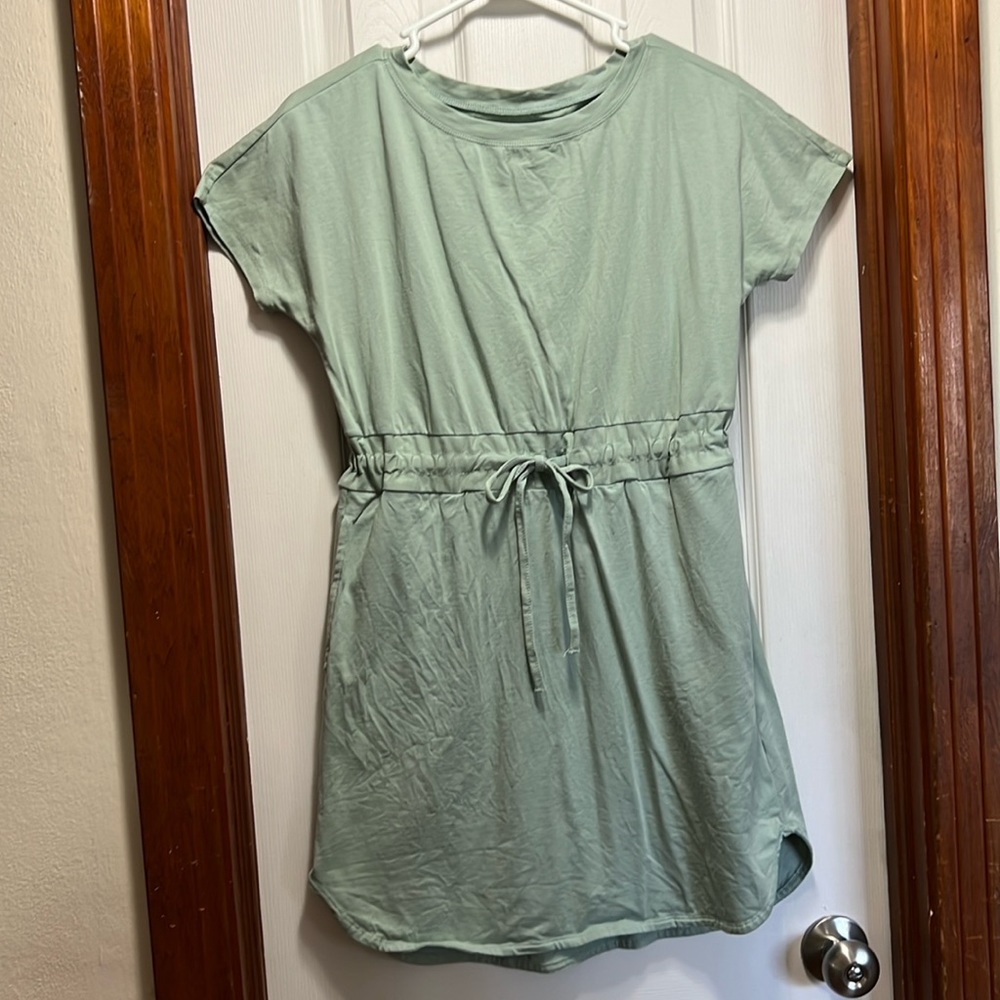 Balance Athletica waist-tie dress in mint green or navy
